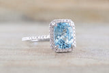 Rebecca Elongated Cushion Morganite Diamond Halo Ring ASPER1430041