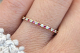 14k Yellow Gold Diamond and Ruby Band