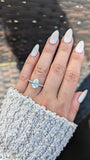 Lab Grown Diamond Pear Cut Hidden Halo Diamond Ring