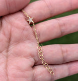 14k Yellow Gold Pave Diamond 5 Star Bracelet