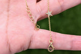 14k Yellow Gold Pave Diamond 5 Star Bracelet