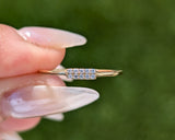 14 Karat Yellow Gold Dainty 8 Diamond Band Love Ring Band Thin Bead