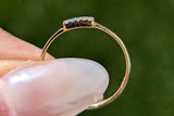 14 Karat Yellow Gold Dainty 8 Diamond Band Love Ring Band Thin Bead