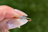 14 Karat Yellow Gold Dainty 8 Diamond Band Love Ring Band Thin Bead