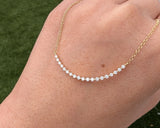 14K Yellow Gold Diamond Curve Necklace