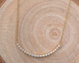 14K Yellow Gold Diamond Curve Necklace