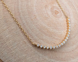 14K Yellow Gold Diamond Curve Necklace