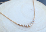 14K Rose Gold Diamond Staggered Curve Necklace