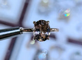 Liz Morganite Ring 14k Gold Oval 10x8 Solitaire
