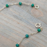 14Kt Yellow Gold Emerald Chain Link Bracelet