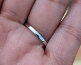 14k Gold Blue Turquoise Diamond Wedding Stackable Ring Band