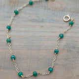 14Kt Yellow Gold Emerald Chain Link Bracelet