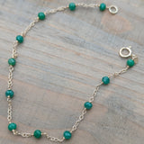14Kt Yellow Gold Emerald Chain Link Bracelet