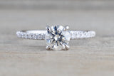 14kt White Gold EGL Certified Diamond Ring Under Halo