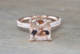 Double Hidden Halo Cushion Morganite 9mm ASPER1430038
