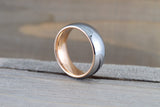 Tungsten Carbide 8mm Domed High Polish With Rose Gold Plated Finish Inside Men's Ring