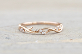 14k Rose White or Yellow Gold Floral Vine Diamond Ring ASPBR010037