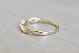 14k Rose White or Yellow Gold Floral Vine Diamond Ring ASPBR010037