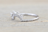 Gold Diamond Curved Crown 4 Stone Shadow Ring ASPBR010056