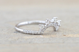 Gold Diamond Curved Crown 4 Stone Shadow Ring ASPBR010056