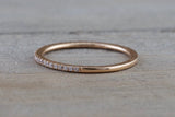 Gold 1mm Diamond Ring Band Stack Dainty B10074