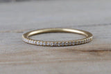 Gold 1mm Diamond Ring Band Stack Dainty B10074