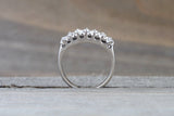 14k White Gold Rose Cut Classic Diamond Vintage Ring Antique Half Dainty Band