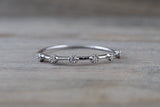 14kt White Gold Diamond Vine Large Ring Crown Vintage Design Rope Classic Milgrain Infinity Bezel Band