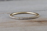 Gold 1mm Diamond Ring Band Stack Dainty B10074