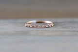 14kt Rose Gold Diamond Ring Band Wedding Engagement Stack Dainty B010033