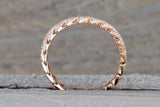 14k Rose Gold Infinity Twist Arrow Crossover Triangle Diamond Engagement Band ZigZag