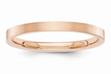 14kt Solid Rose Gold Satin Finish Flat Design Bridal Engagement Wedding Band 2mm Width