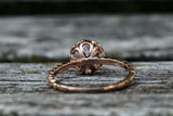 Melrose 14k Gold Round Morganite Engagement Ring Crown Vintage 6mm