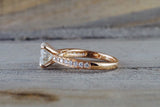 2 carat Round Moissanite Lab Grown Diamond Ring 18kt Rose Gold Solitaire