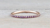 14k Rose Gold Purple Amethyst Dainty Eternity Band Ring