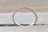 14k Rose Gold Purple Amethyst Dainty Eternity Band Ring