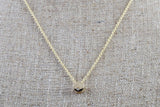 14k Yellow Gold Tiny Circle Diamond Stud Pendant