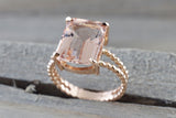 Split Shank Rope With an Emerald Morganite