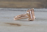 Split Shank Rope With an Emerald Morganite