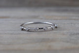 14kt White Gold Diamond Vine Large Ring Crown Vintage Design Rope Classic Milgrain Infinity Bezel Band