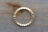 14k Yellow Gold Ruby Bezel Vintage Bezel Full Eternity Band Ring Anniversary