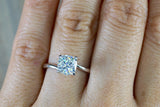 White Gold Solitaire 6.5mm Cushion Moissanite Diamond Engagement Ring M3081