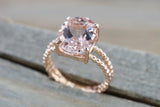 Rope Split Shank with an Oval Morganite