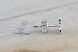 14k White Gold Petal Flower Earring Studs Stud