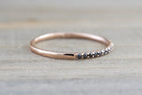 14k Gold Pave Black Diamond Anniversary Wedding Band
