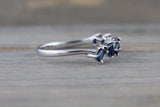 Gold Sapphire Staggered Baguette Cut Band Ring B10080