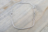 14k Solid White Open Heart Silhouette Micro Pave Diamond Infinite Charm Bracelet Dainty Love Gift Fashion