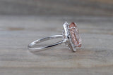 Oval Morganite Halo Ring 12x10mm M3067
