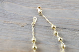 14k Yellow Gold Bead Ball Diamond Cut Charm Rosetta Cross Charm Bracelet Dainty