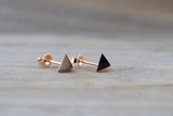 14k Rose or Yellow Gold Pyramid Triangle Stud Earring Studs 3d Point ERTRI3DR